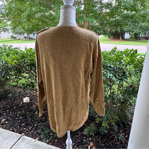 Jaclyn Smith vintage Gold Sequined Chiffon Layer Lagenlook Sweater vintage - Picture 2 of 8
